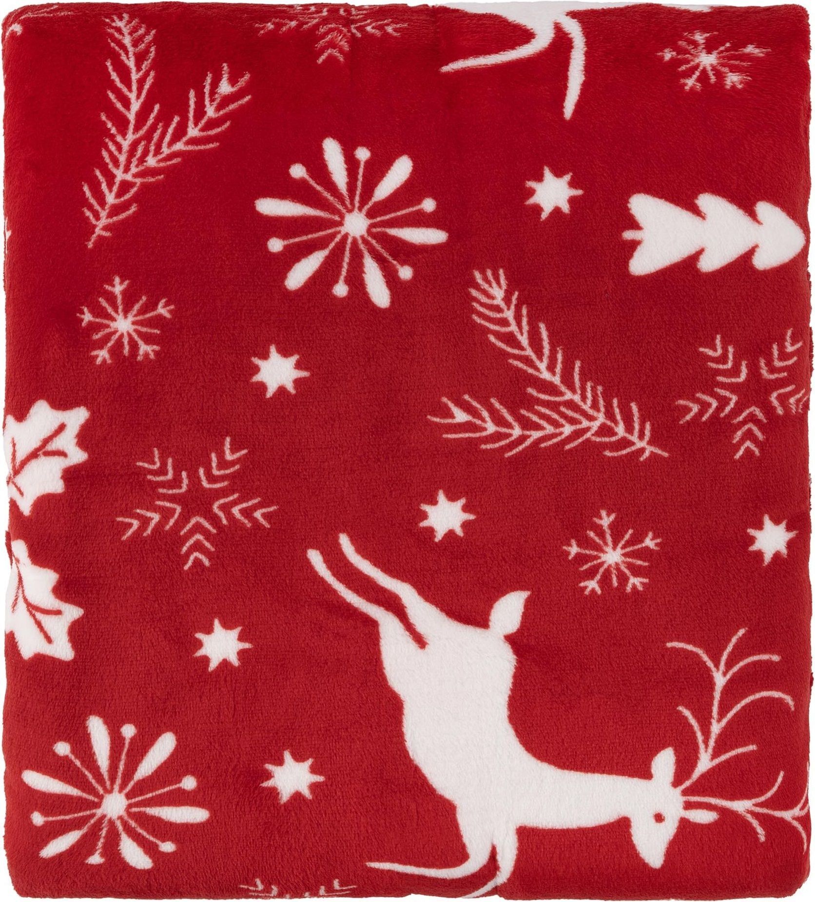 Плед ARDESTO Christmas Flannel 160х200см, 100% полиэстер, оленей, красный (ART0126PB) фото 2