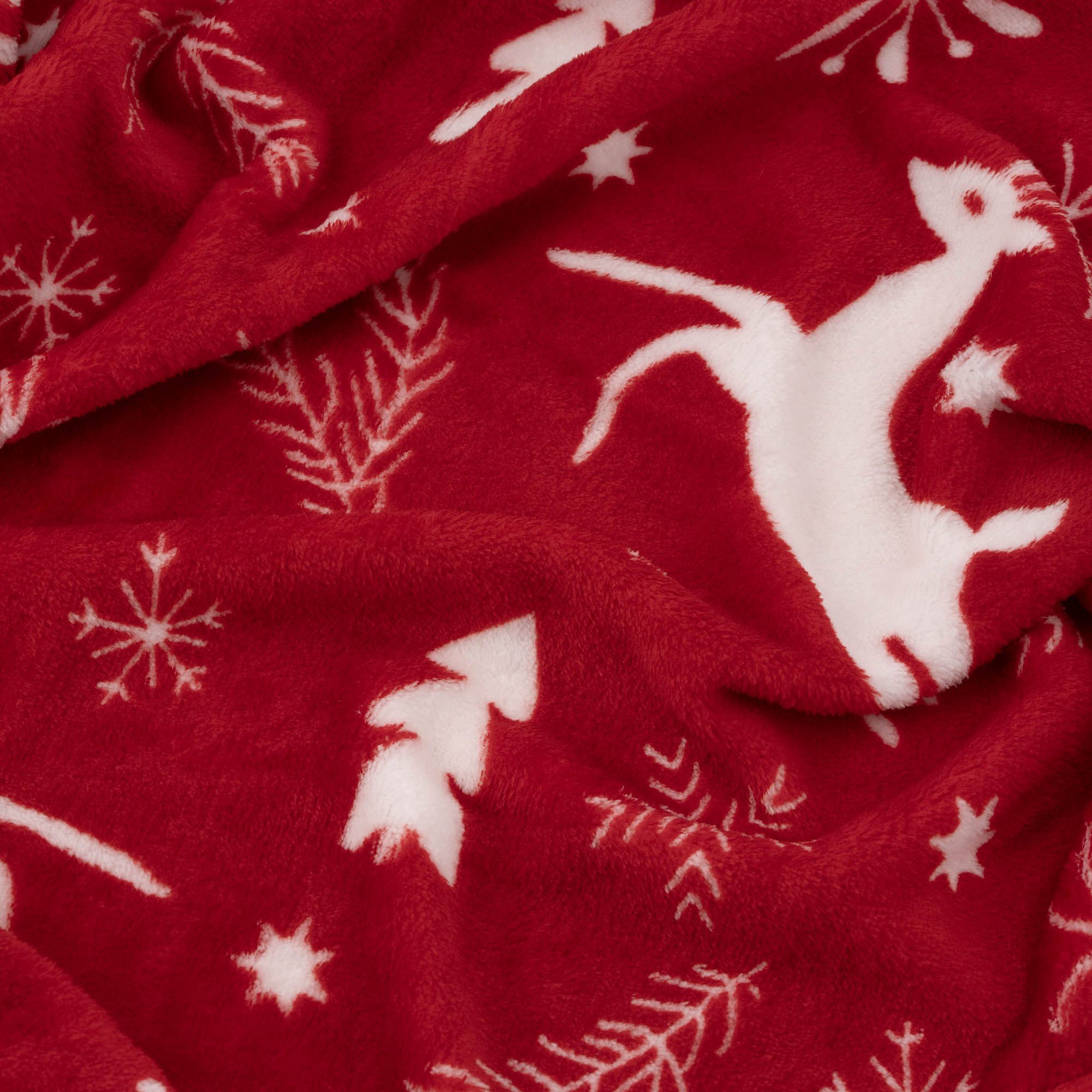 Плед ARDESTO Christmas Flannel 160х200см, 100% полиэстер, оленей, красный (ART0126PB) фото 4