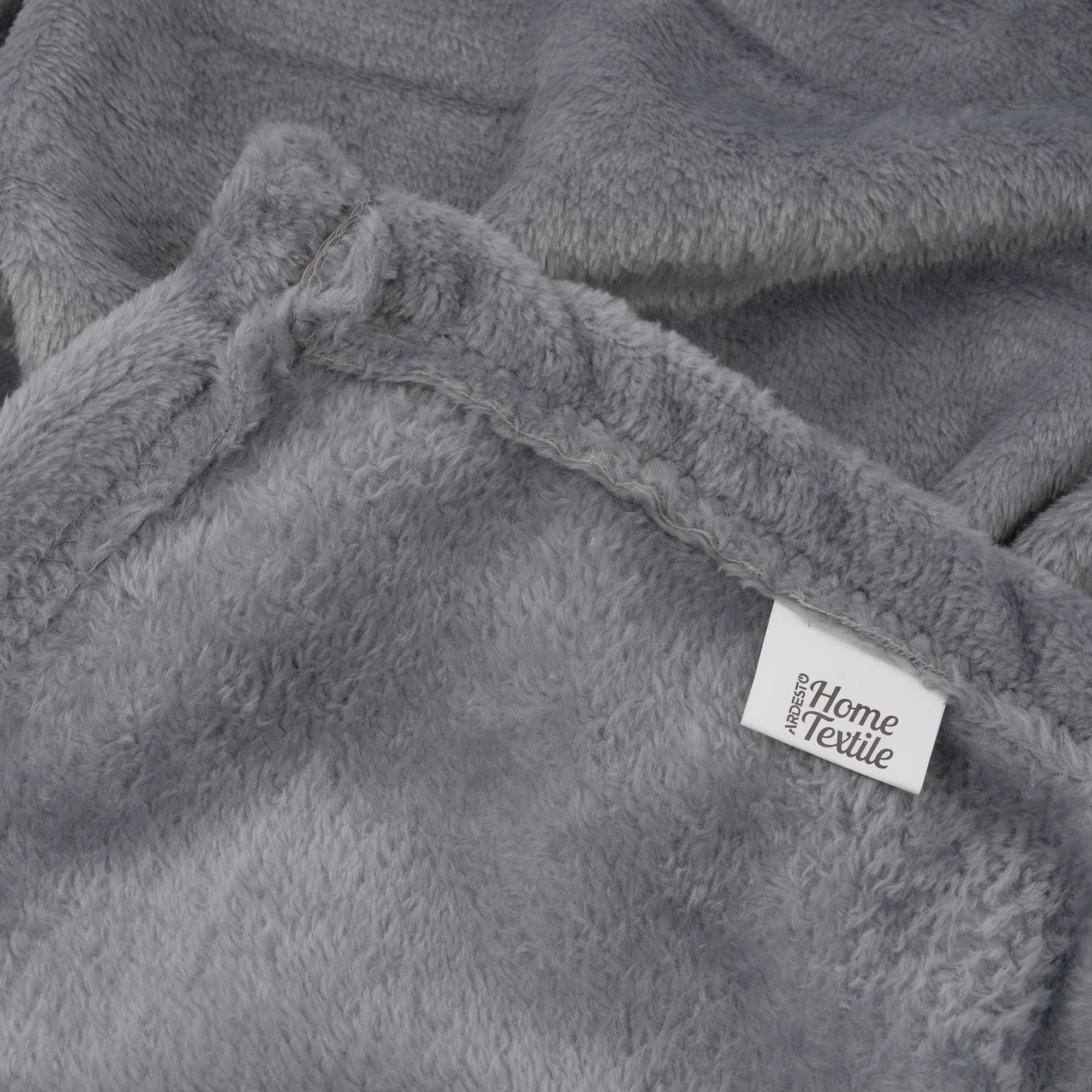 Плед ARDESTO Flannel 200х220см, 100% полиэстер, серый светлый (ART0228SB) фото 5