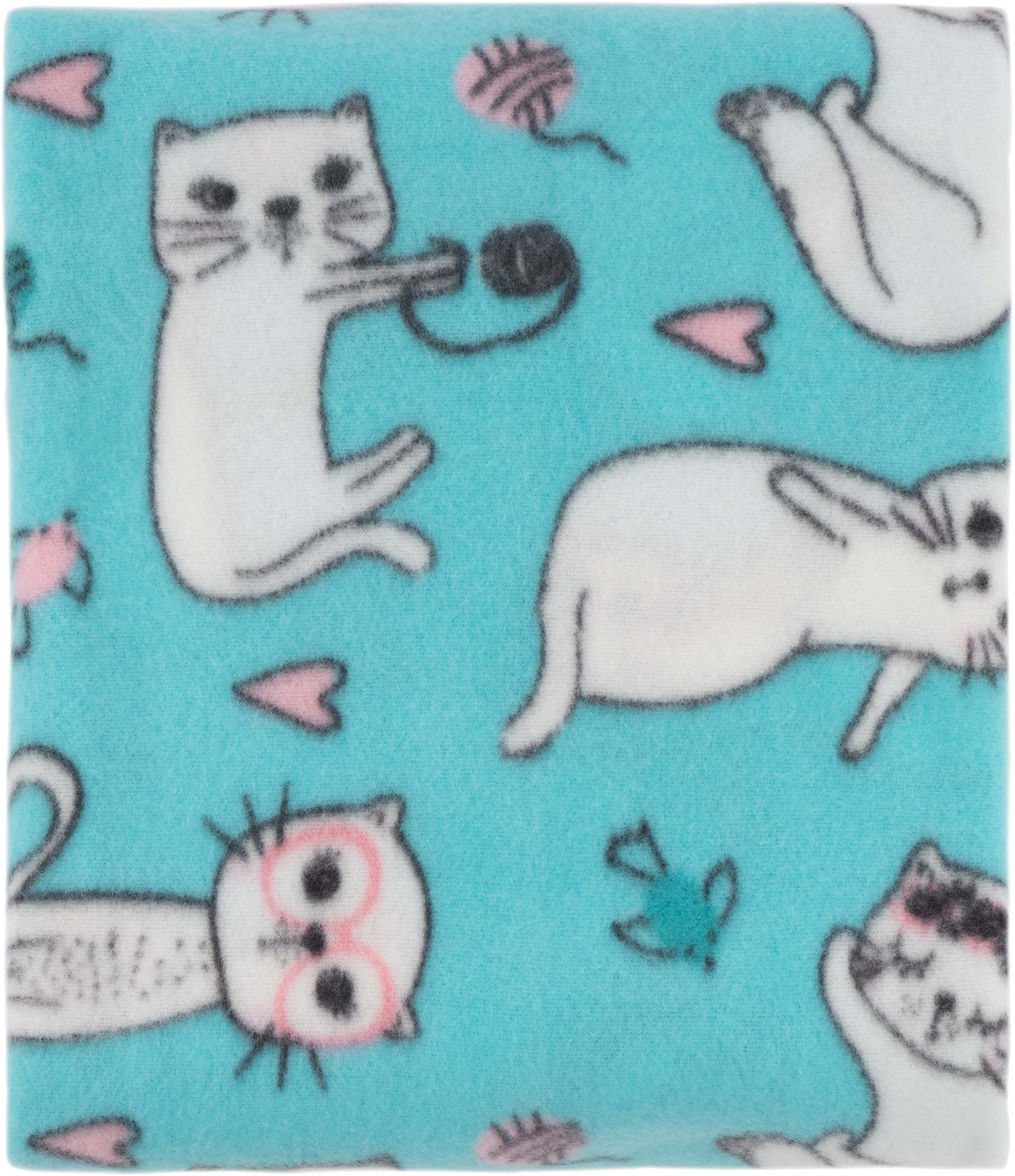 Плед ARDESTO Fleece 130x160см, голубой, 100% котики (ART0726PB) фото 3