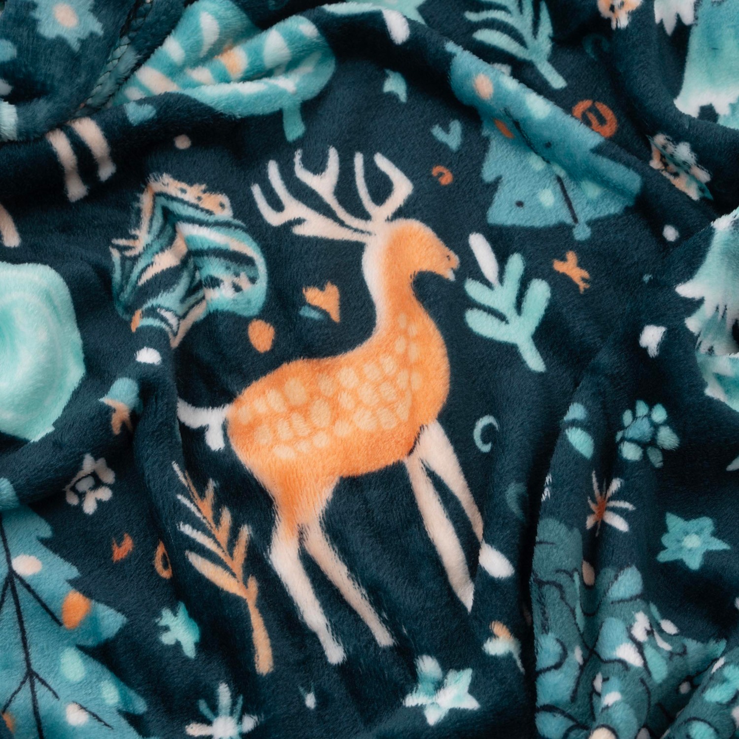 Плед ARDESTO Christmas Flannel 160х200см, 100% полиэстер, оленей, зеленый (ART0127PB) фото