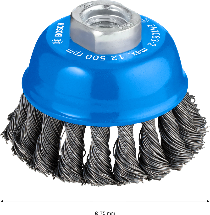Щетка чашечная Bosch Professional сталь 75мм 0.5мм M14 (1.608.622.029) фото 2