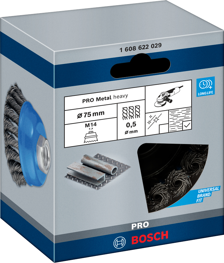 Щетка чашечная Bosch Professional сталь 75мм 0.5мм M14 (1.608.622.029) фото 3