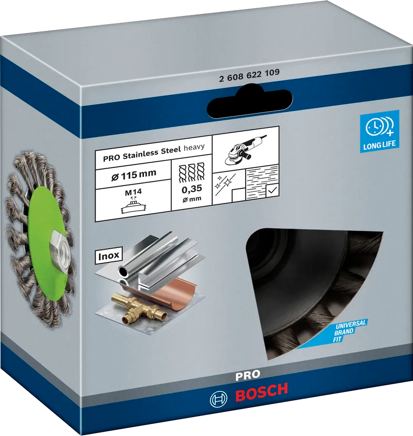 Щетка дисковая Bosch Professional 115мм 0.35мм M14 (2.608.622.109) фото 3
