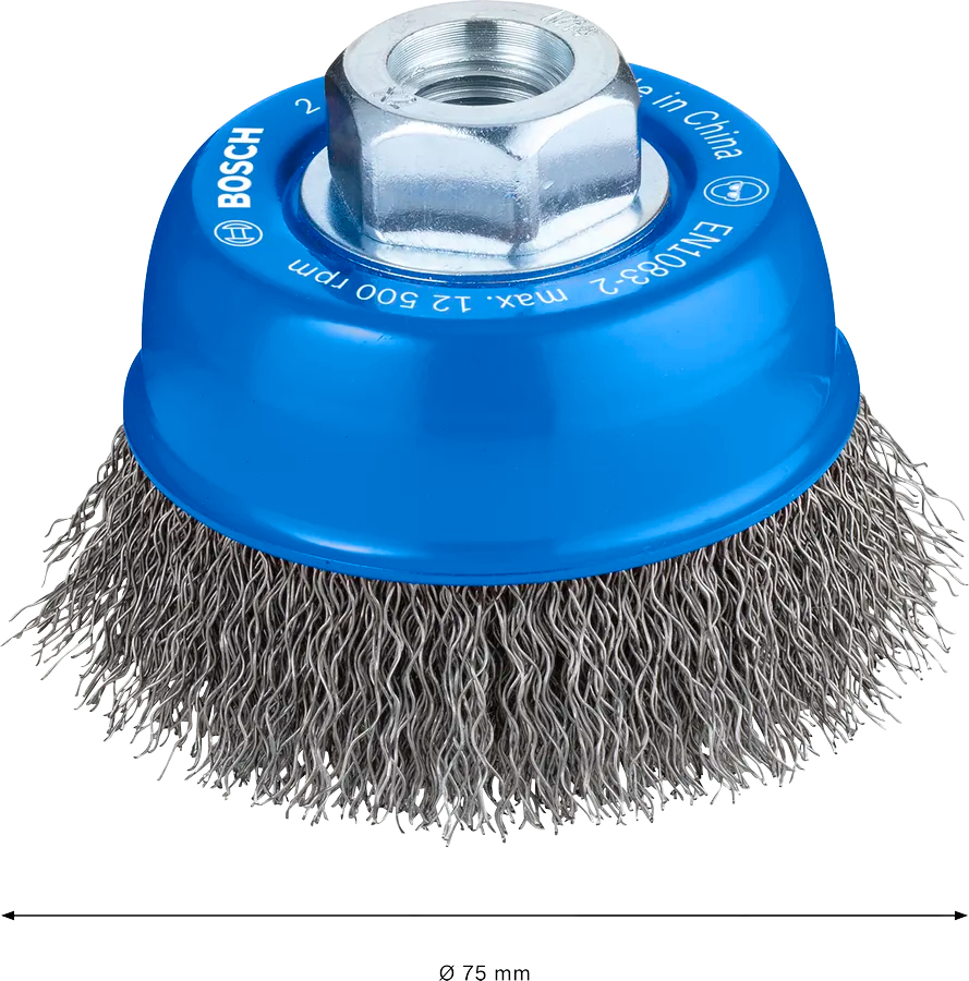 Щітка чашкова Bosch Professional кручена сталь 75мм 0.3мм M14 (2.608.622.098)фото2