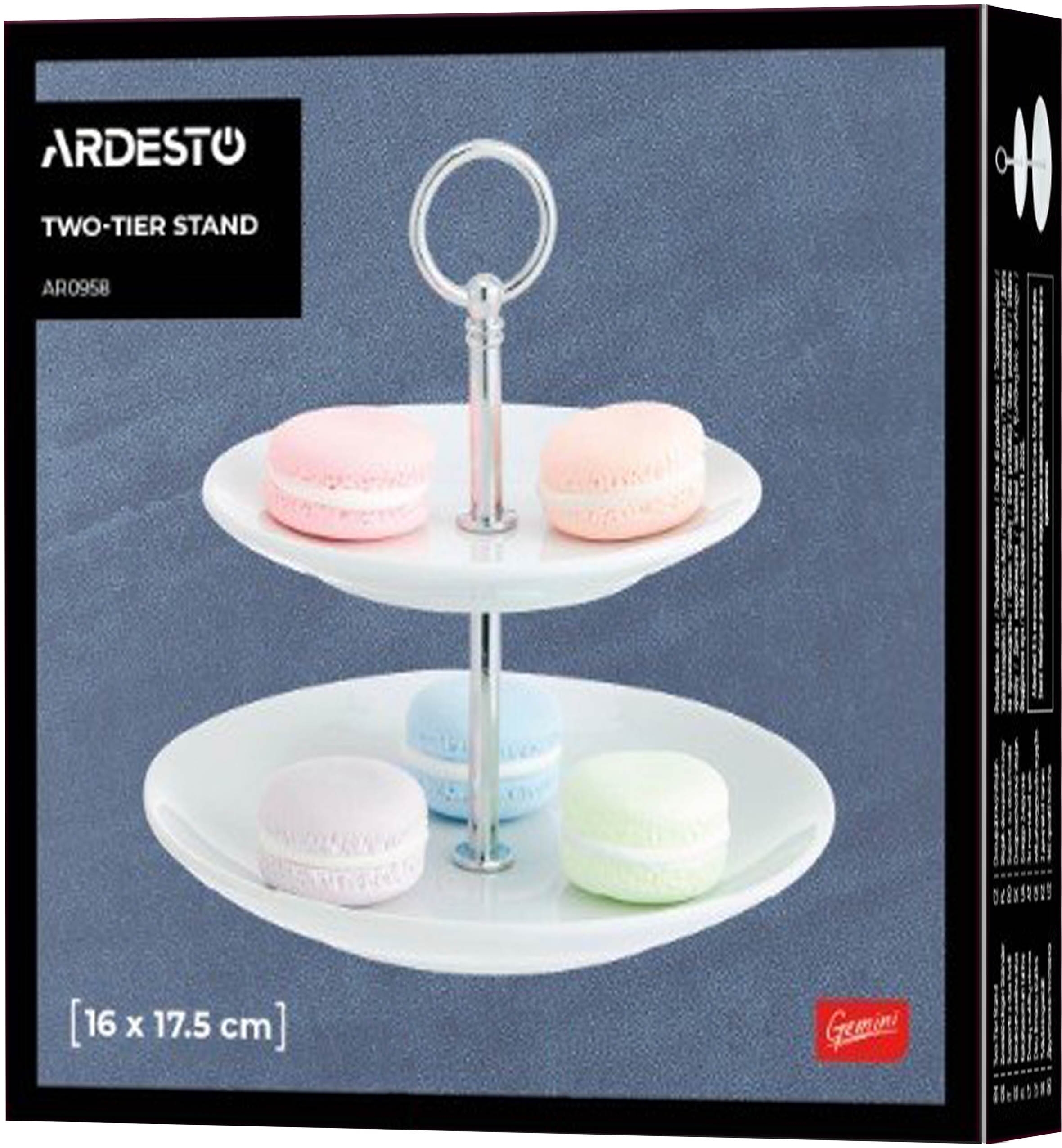Блюдо 2-х ярусное ARDESTO, 16х16х17.5см, керамика, белый (AR0958) фото4