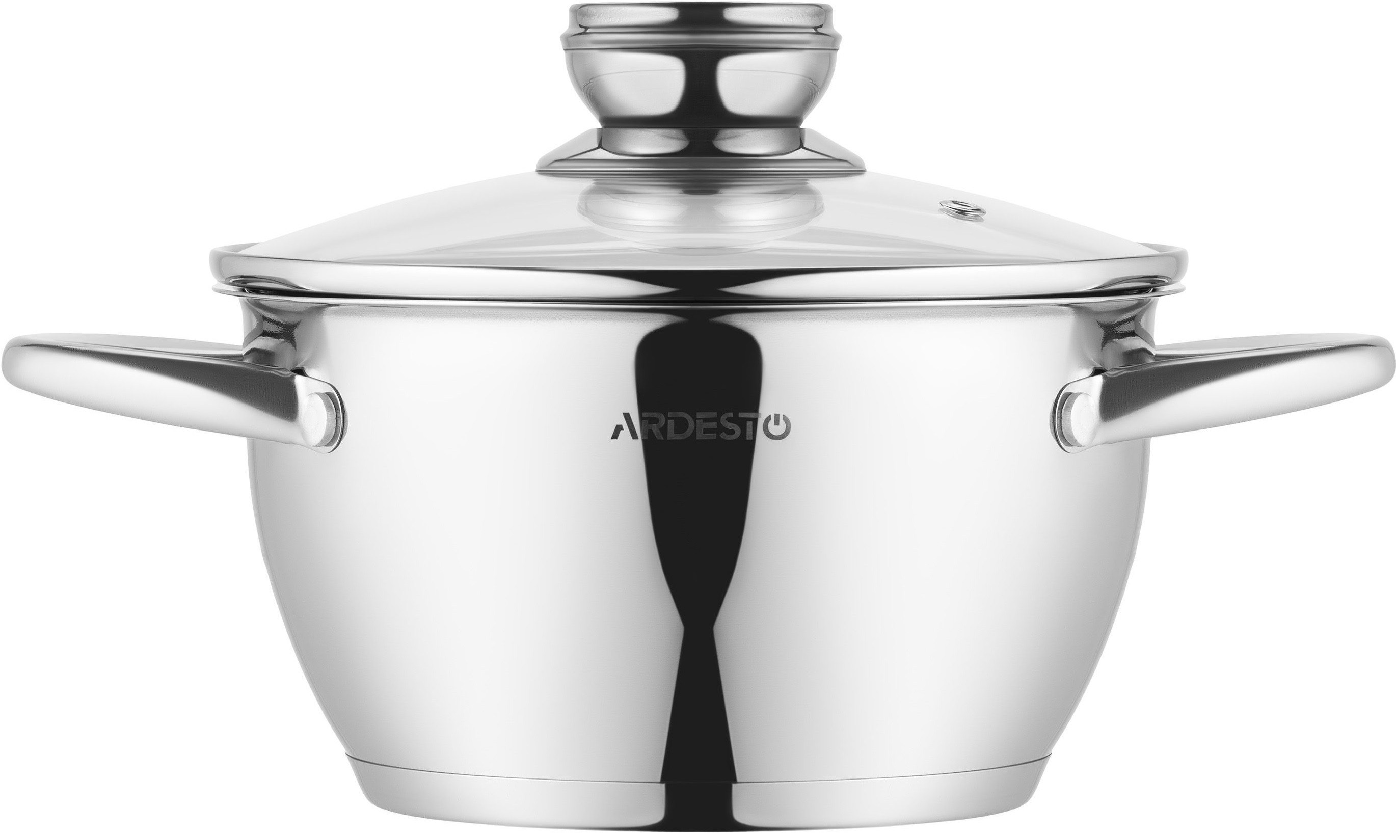 Кастрюля со стеклянной крышкой ARDESTO Gemini Lucca, 2.3л, нержавеющая сталь (AR4323LC) фото 