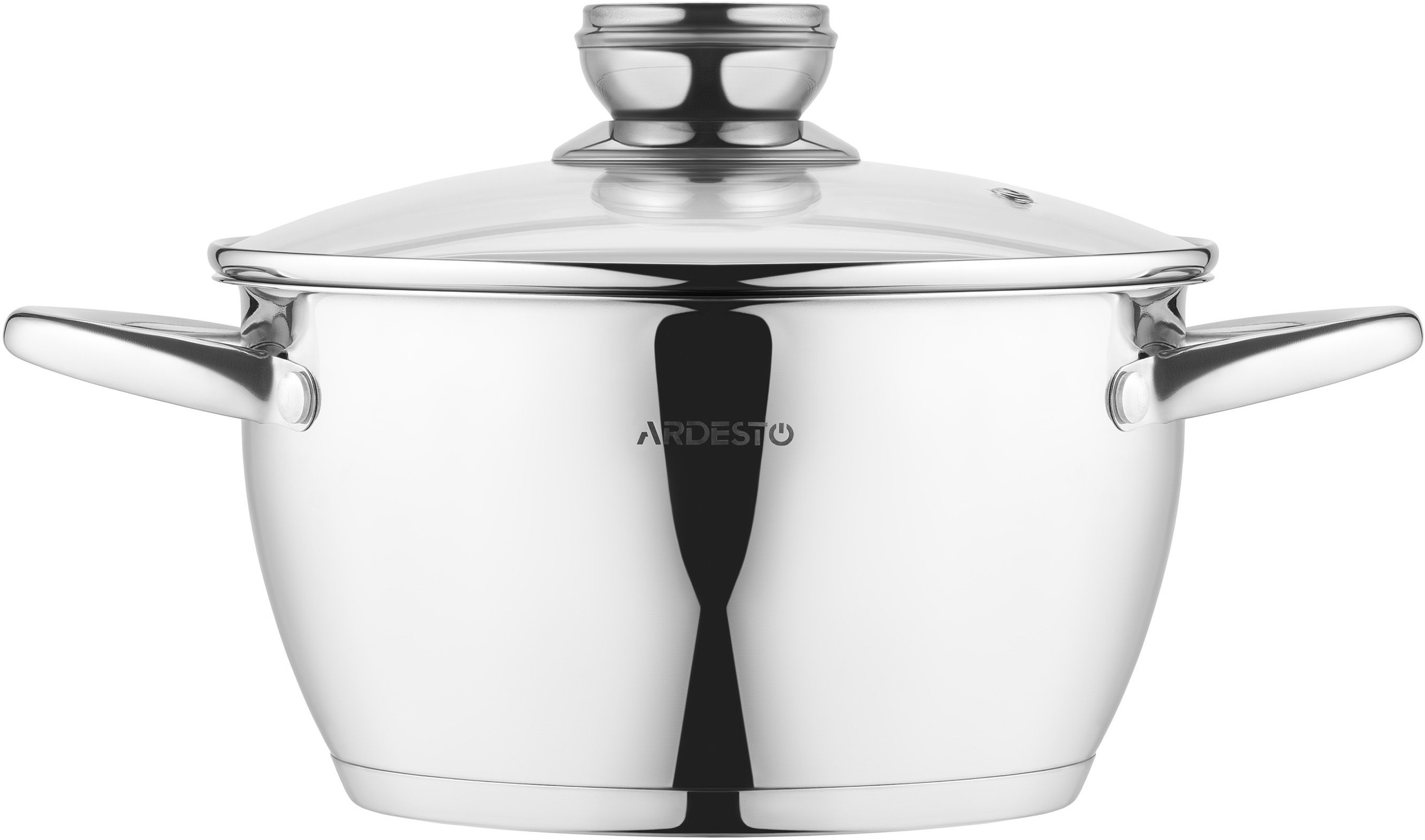 Кастрюля со стеклянной крышкой ARDESTO Gemini Lucca, 3.2л, нержавеющая сталь (AR4332LC) фото 