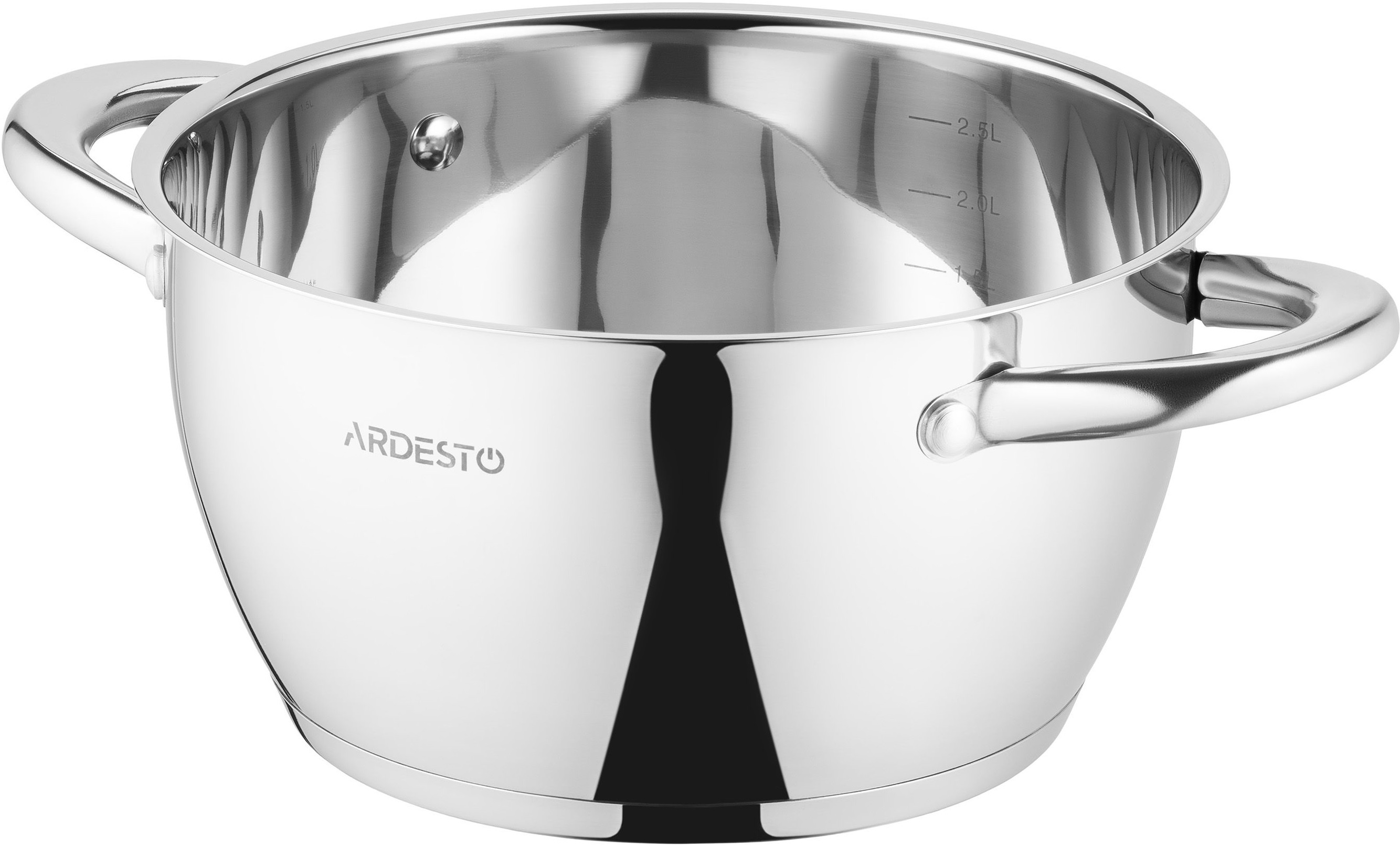 Кастрюля со стеклянной крышкой ARDESTO Gemini Lucca, 3.2л, нержавеющая сталь (AR4332LC) фото 