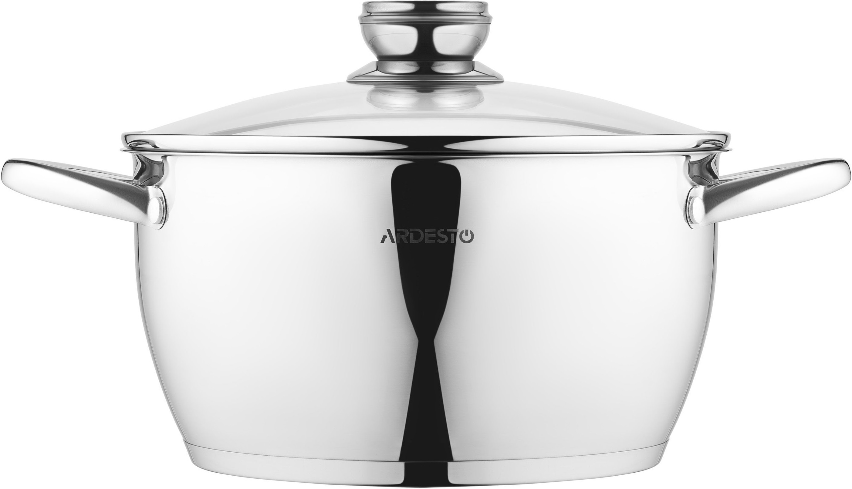 Кастрюля со стеклянной крышкой ARDESTO Gemini Lucca, 5.5л, нержавеющая сталь (AR4355LC) фото 