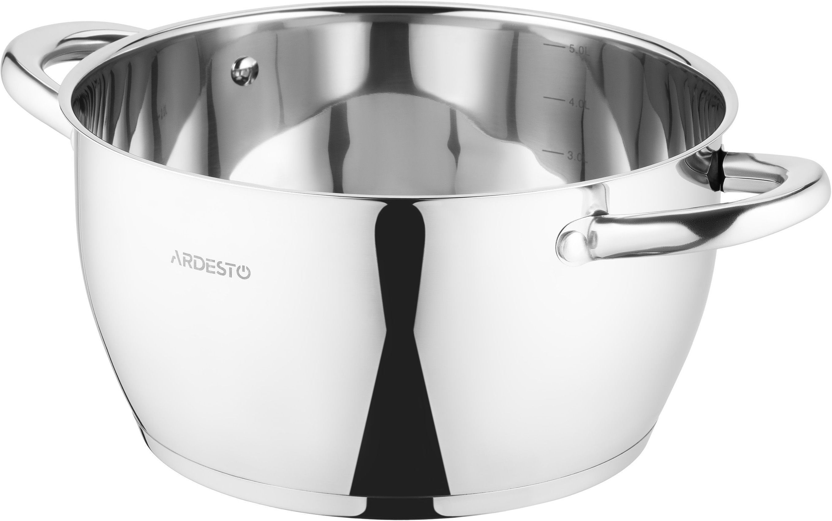 Кастрюля со стеклянной крышкой ARDESTO Gemini Lucca, 5.5л, нержавеющая сталь (AR4355LC) фото 