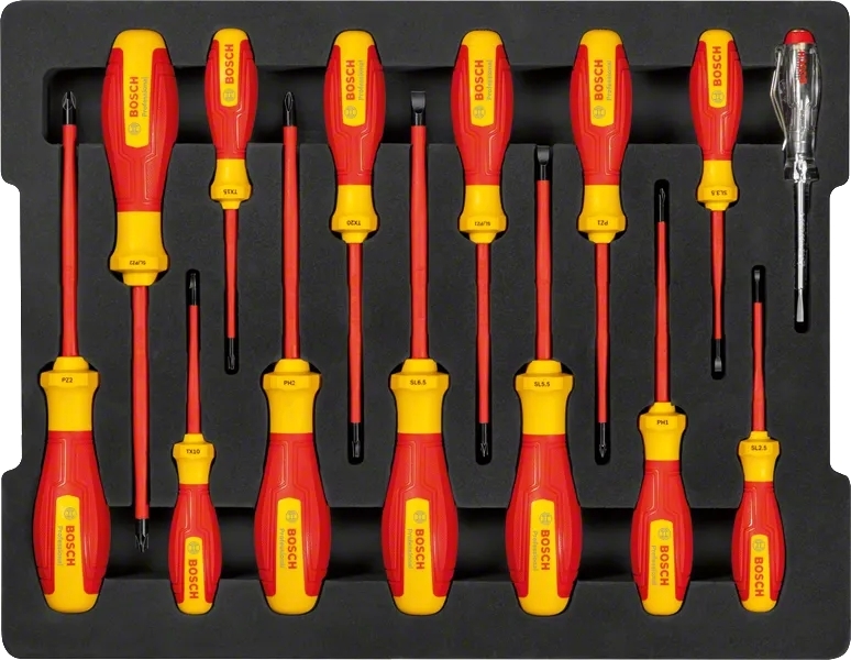 Отвертка Bosch Professional, набор 14 шт, (смешанный), VDE (1.600.A02.NF9) фото 3