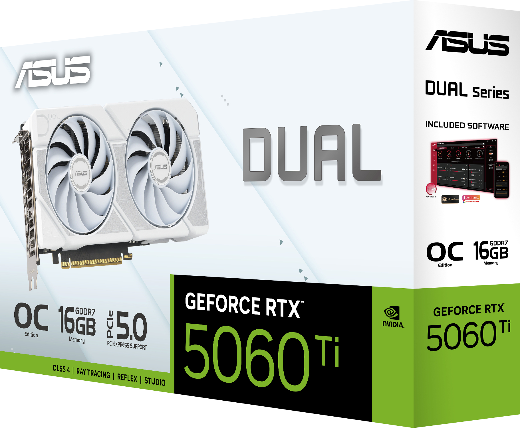Відеокарта ASUS GeForce RTX 5060 TI 16GB GDDR7 OC DUAL WHITE (90YV0MH6-M0NA00)фото14
