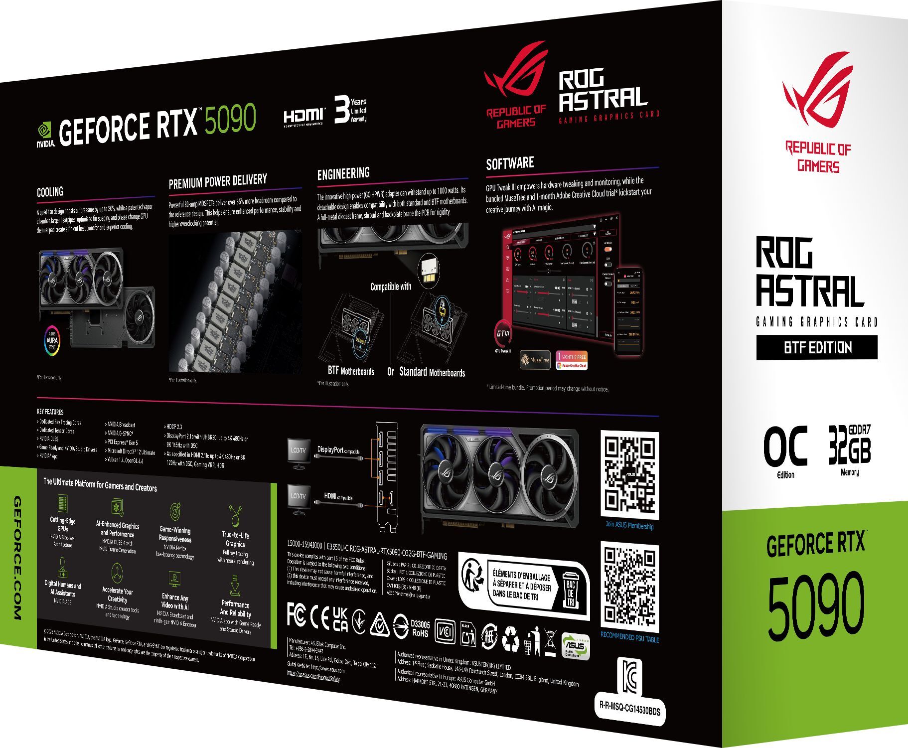 Видеокарта ASUS ROG Astral GeForce RTX 5090 32GB GDDR7 BTF OC Edition (90YV0NF0-M0NA00) фото 10