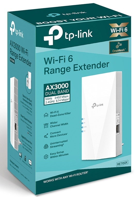 Повторювач Wi-Fi сигналу TP-LINK RE700X AX3000, 1хGE, MESHфото
