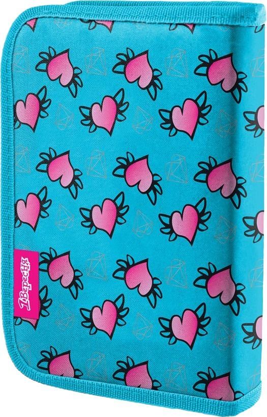Пенал твердий 1Вересня одинарний без клапану HP-02 Heart, бірюзовий (532912)фото2