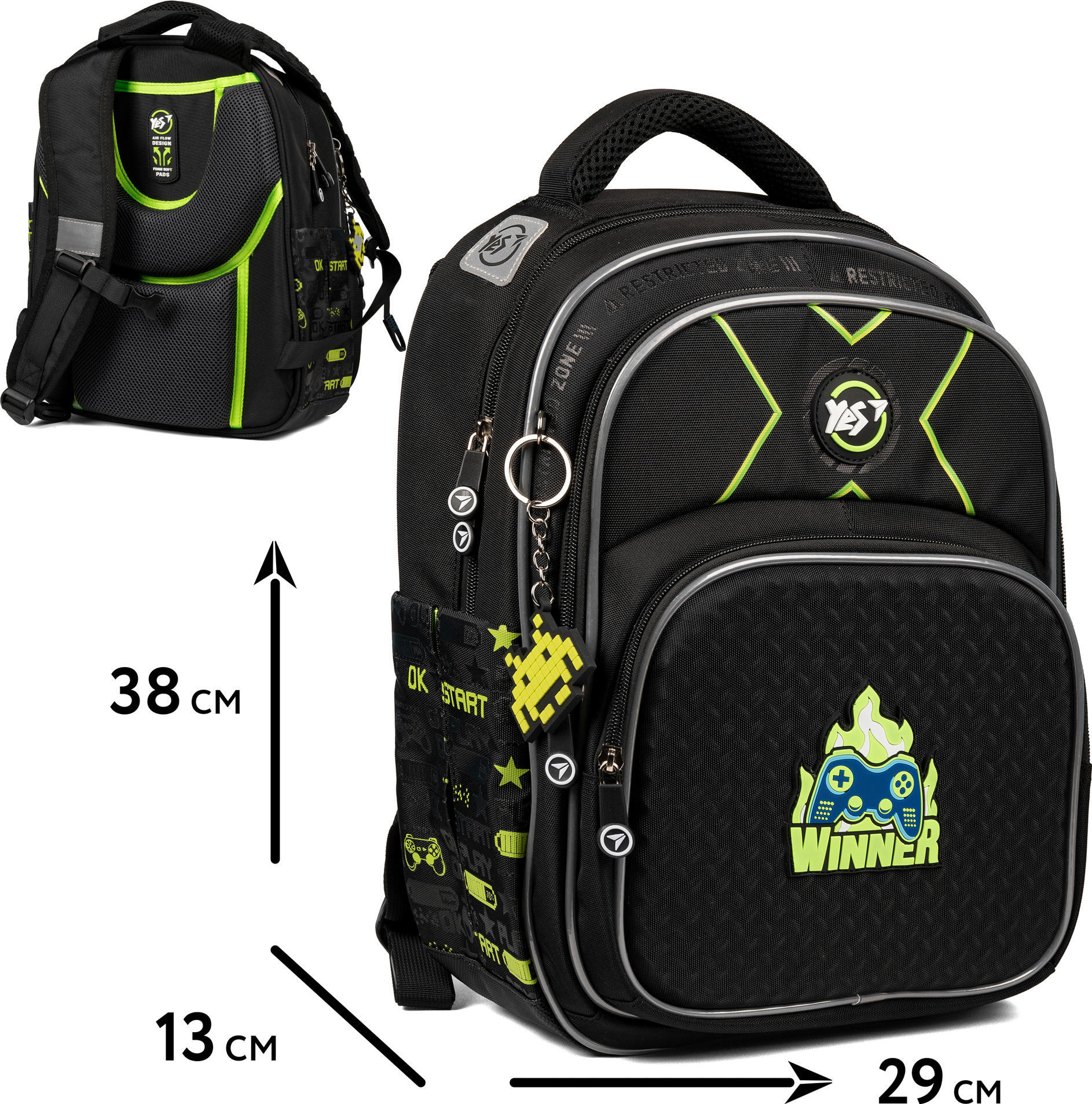 Рюкзак школьный полукаркасный Yes Gamer S-91 (559589) фото 7
