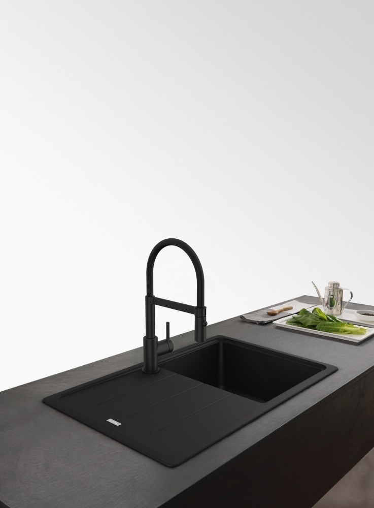 Змішувач Franke Lina Semi Pro, чорний матовий (115.0725.838)фото