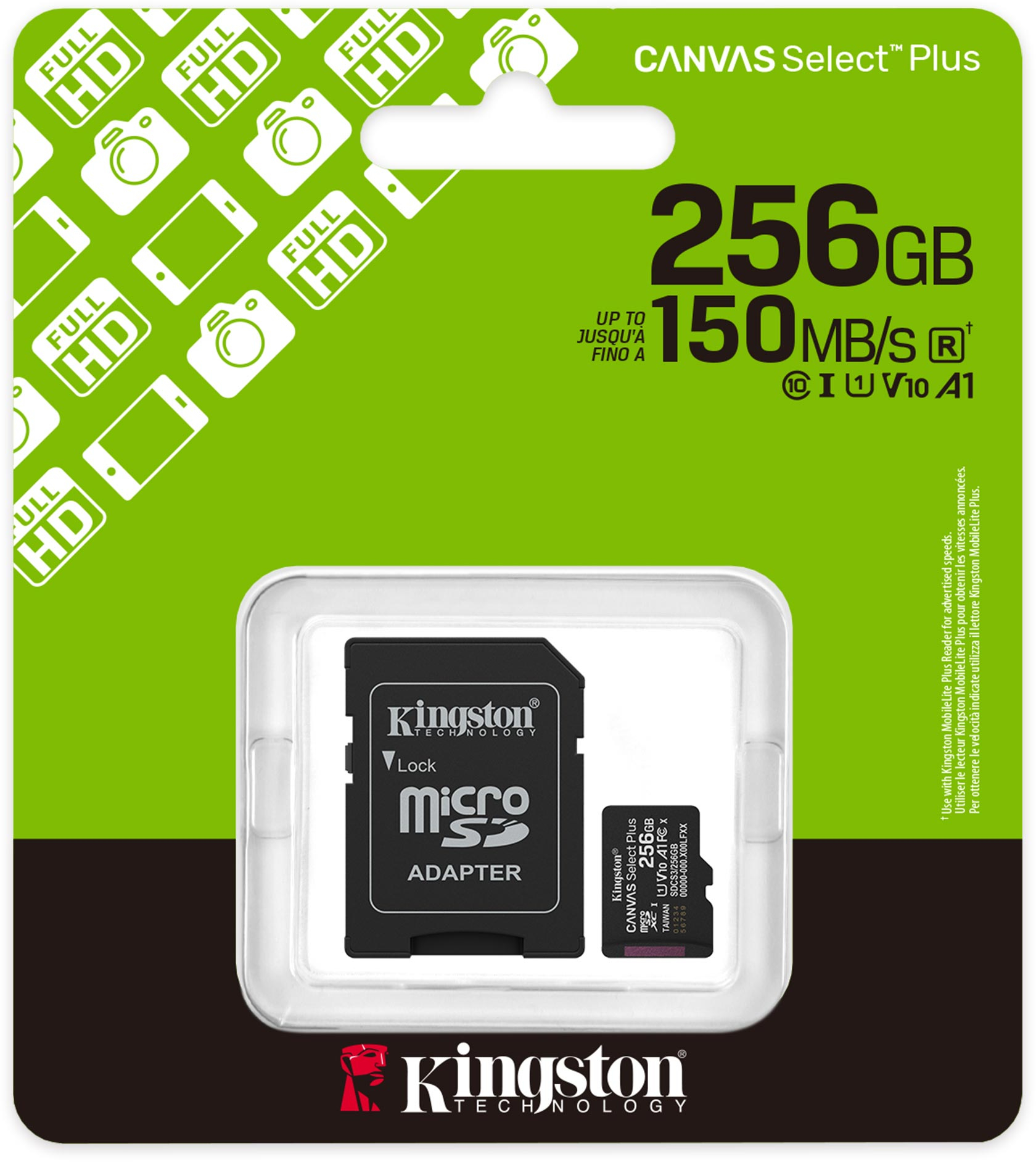 Карта пам'яті Kingston microSD 256GB C10 UHS-I A1 V10 R150MB/s + SD (SDCS3/256GB)фото3