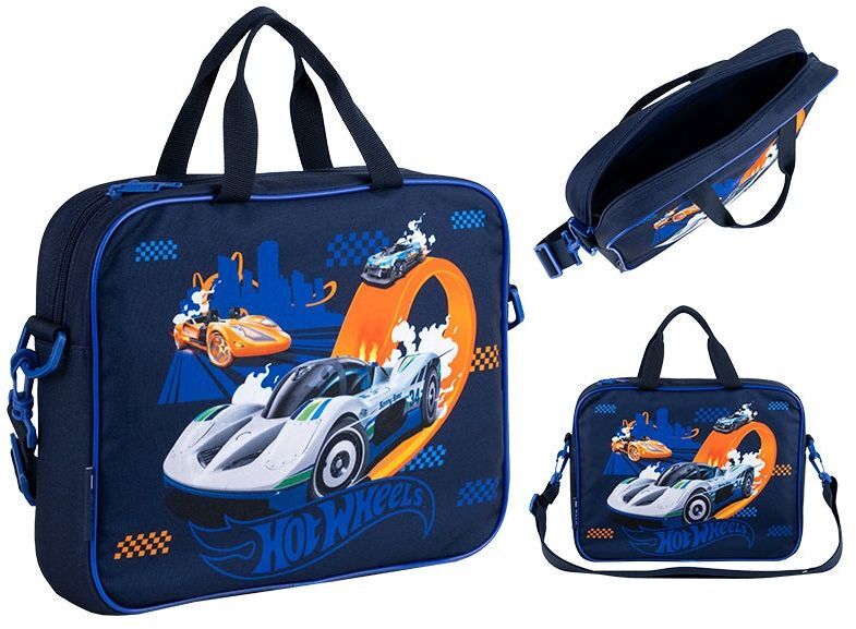 Шкільна текстильна сумка Kite A4, 1 від., 589 Hot Wheels (hw25-589)фото