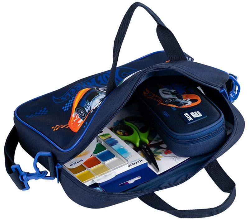 Шкільна текстильна сумка Kite A4, 1 від., 589 Hot Wheels (hw25-589)фото