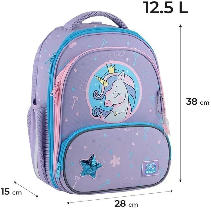 Рюкзак GoPack Education каркасний 597M-3 Fairytale Unicorn (go25-597m-3)фото7