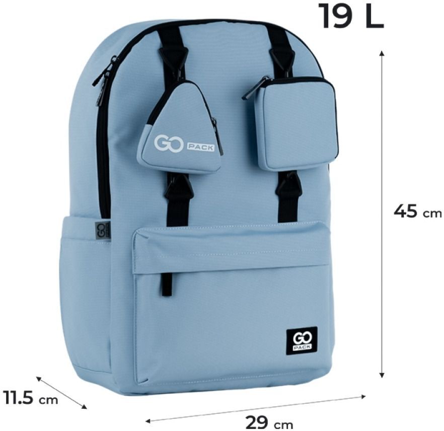 Рюкзак GoPack Education teens 178 серо-голубой (go25-178l-3) фото 