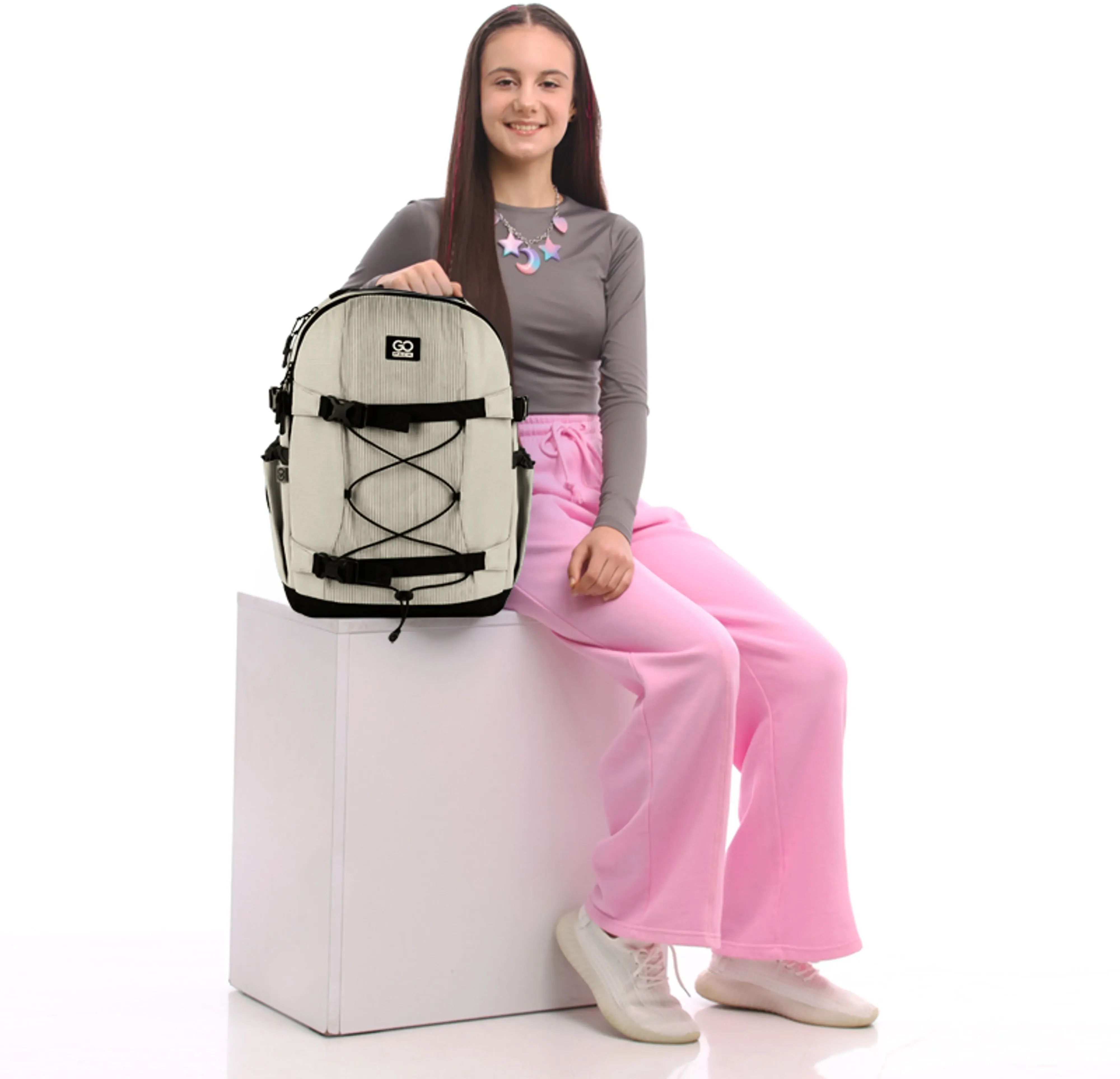 Рюкзак GoPack Education teens 186 бежевий (go25-186l-4)фото