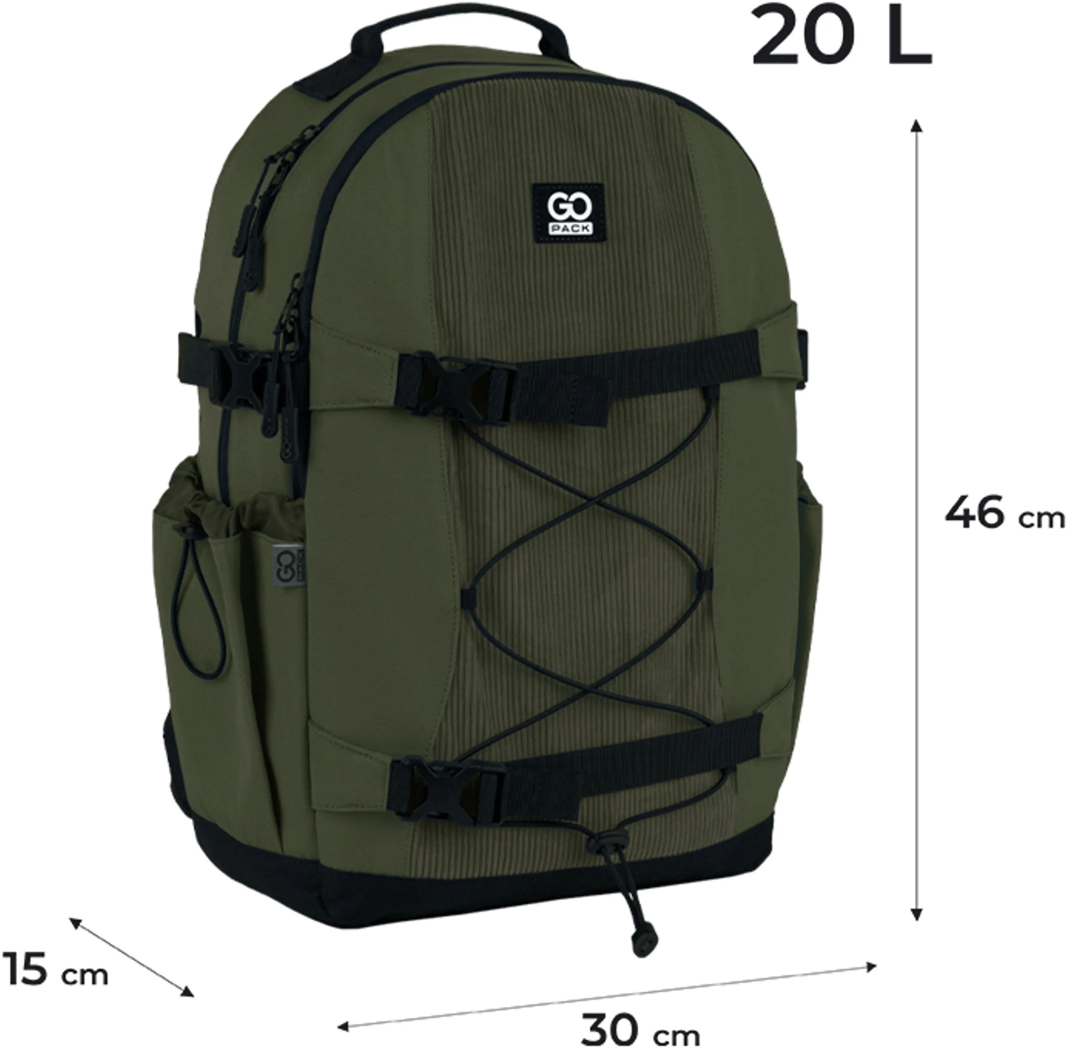 Рюкзак GoPack Education teens 186 хакі (go25-186l-3)фото7