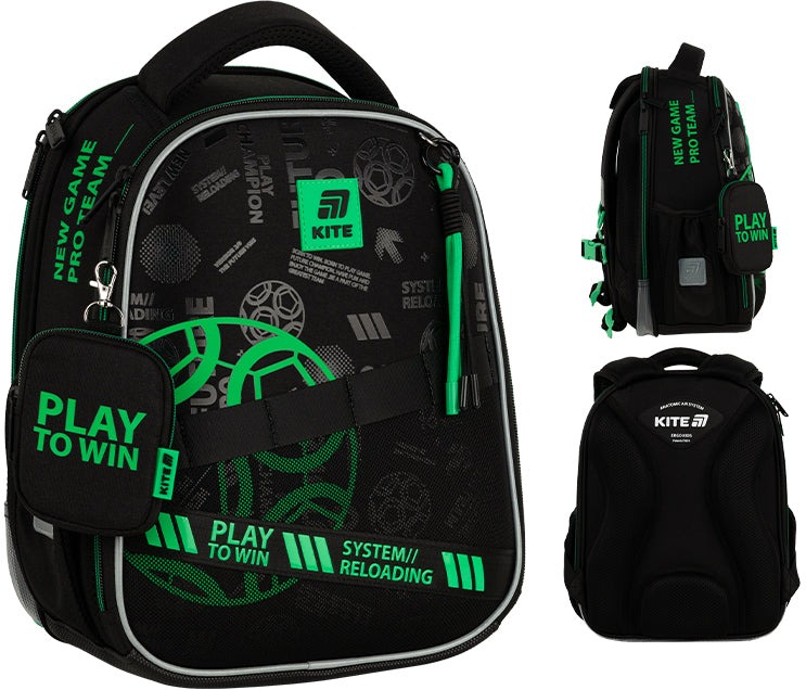 Набор рюкзак+пенал+сумка для обуви Kite 555 Play&amp;Win (set_k25-555s-2) фото 