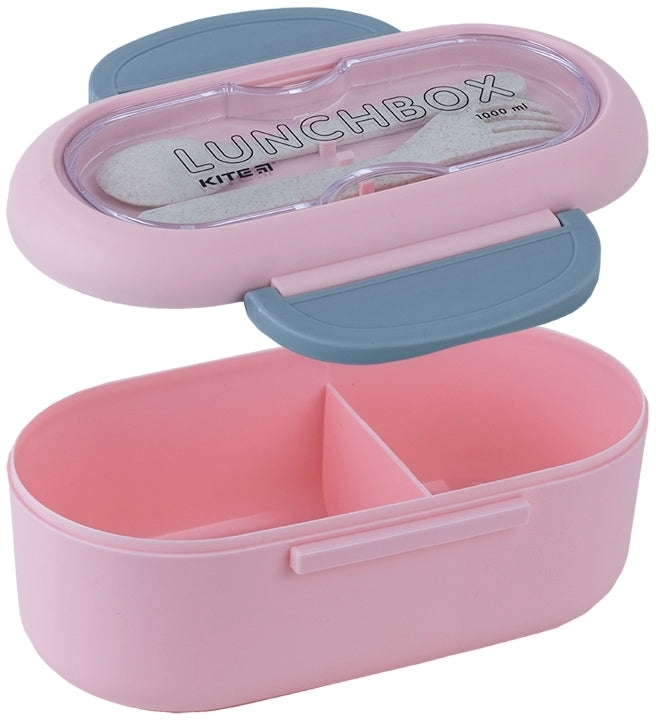 Ланчбокс Kite з розділювачем 1000 мл, рожевий (k23-185-3)фото