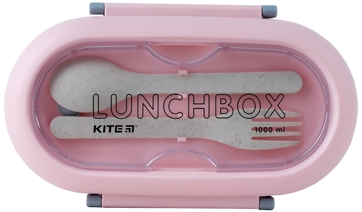 Ланчбокс Kite з розділювачем 1000 мл, рожевий (k23-185-3)фото