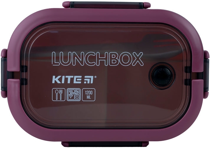 Ланчбокс Kite с разделителем 1200 мл, бордовый (k23-184-3) фото 