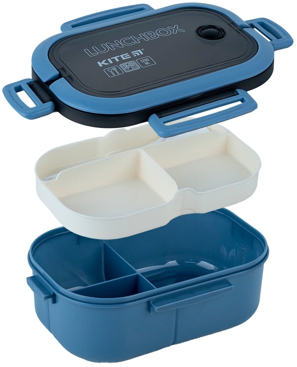 Ланчбокс Kite з розділювачем 1200 мл, синій (k23-184-1)фото2