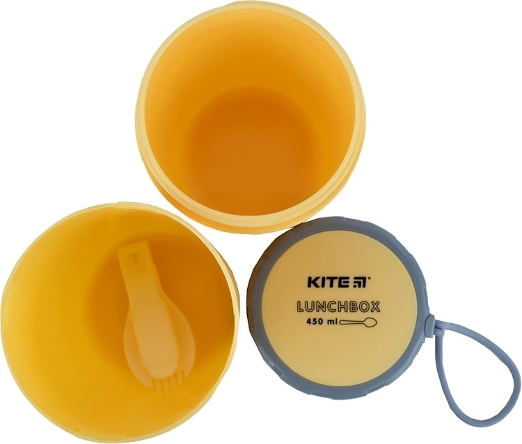 Ланчбокс Kite круглий 450 мл, жовтий (k23-187-1)фото2