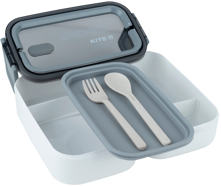 Ланчбокс Kite двойной с наполнением 1400 мл, белый (k23-183-1) фото 3