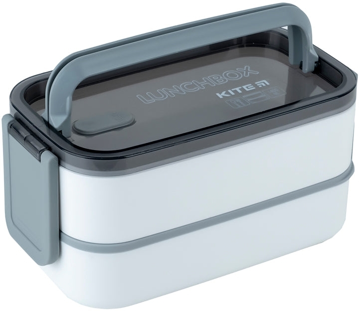 Ланчбокс Kite двойной с наполнением 1400 мл, белый (k23-183-1) фото