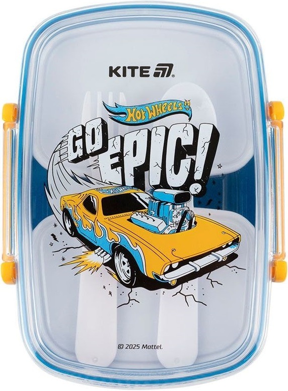 Ланчбокс Kite с наполнением Kite 750 мл, Hot Wheels (hw25-181) фото