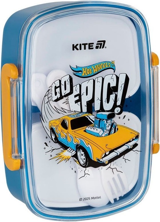 Ланчбокс Kite с наполнением Kite 750 мл, Hot Wheels (hw25-181) фото
