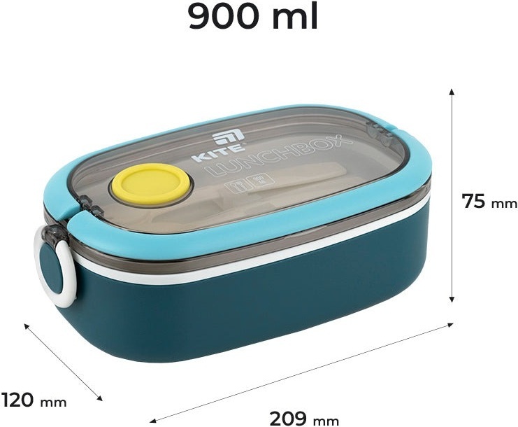 Ланчбокс Kite 900 мл синий (k25-1180-2) фото