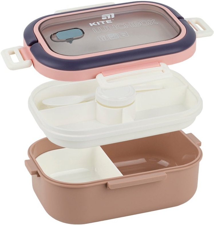 Ланчбокс Kite с разделителем 1100 мл, бежевый (k25-1182-1) фото
