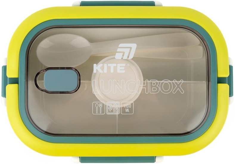 Ланчбокс Kite с разделителем 1100 мл, зеленый (k25-1182-3) фото 