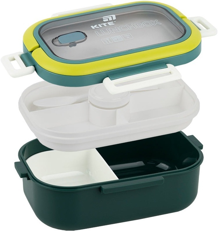 Ланчбокс Kite с разделителем 1100 мл, зеленый (k25-1182-3) фото 