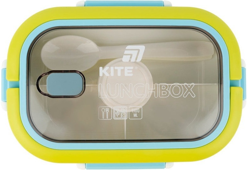 Ланчбокс Kite з розділювачем 1100 мл, синій (k25-1182-2)фото