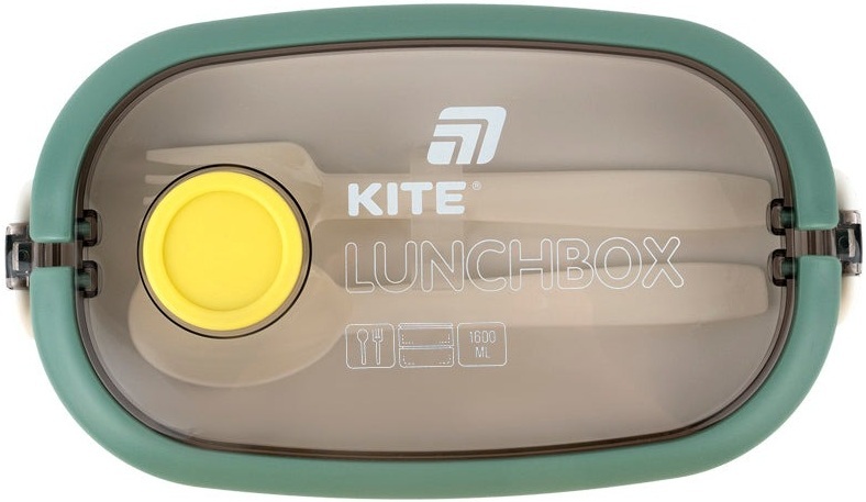 Ланчбокс Kite двойной с наполнением 1600 мл, зеленый (k25-1181-3) фото 6