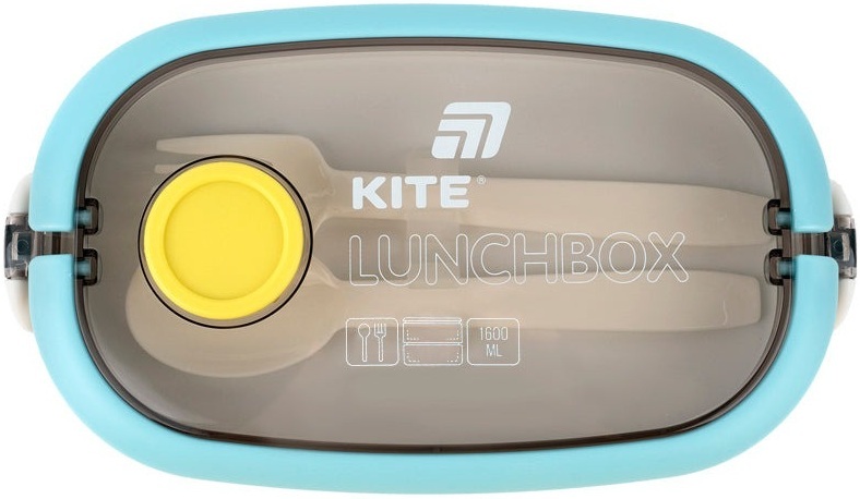 Ланчбокс Kite двойной с наполнением 1600 мл, синий (k25-1181-2) фото