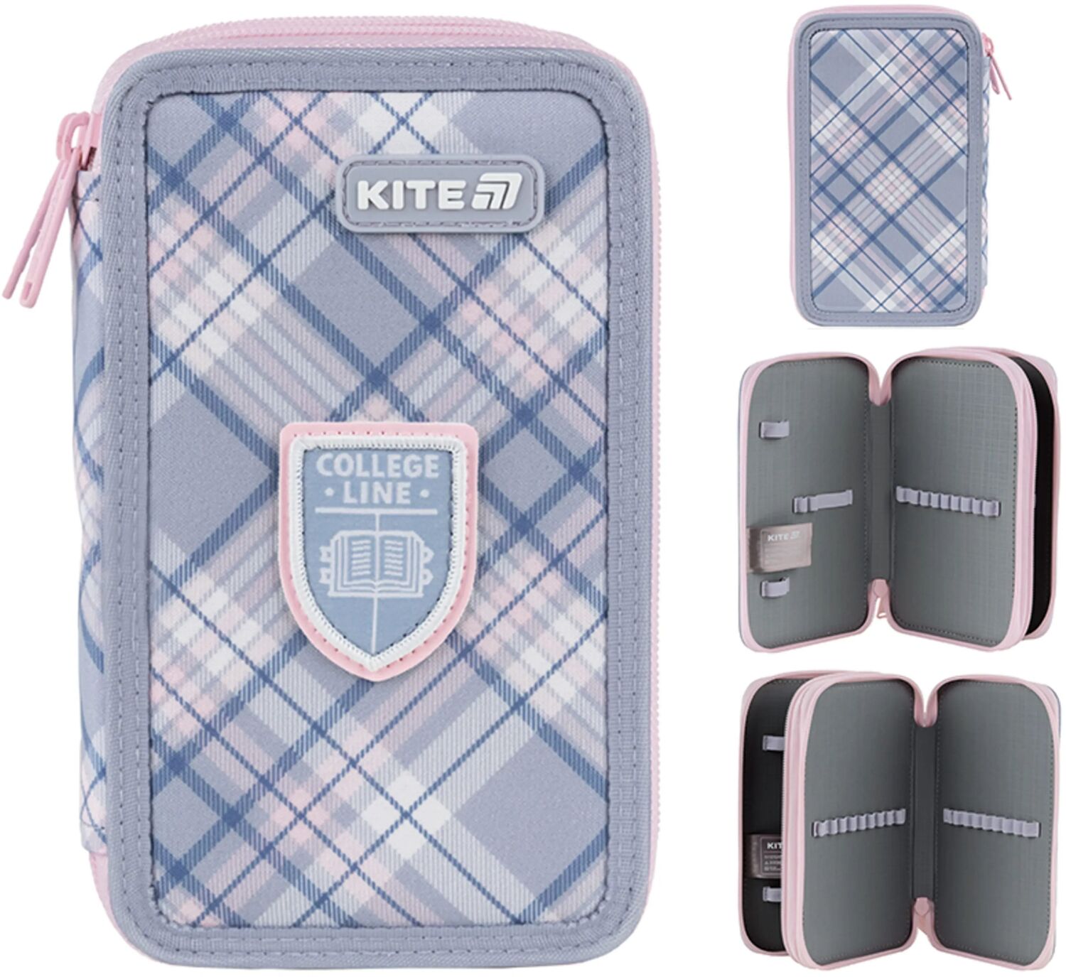 Пенал Kite 2 від., без наповнення 623 College Line Girl (k25-623-1)фото