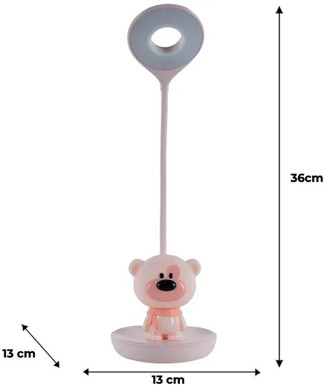 Настольная лампа Kite LED с аккумулятором Bear, розовый (k24-492-2-2) фото 5