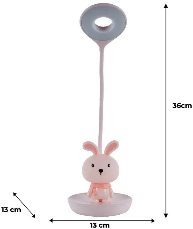 Настольная лампа Kite LED с аккумулятором Bunny, розовый (k24-492-1-2) фото