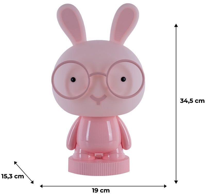 Светильник-ночник Kite LED с аккумулятором Bunny, розовый (k24-490-1-2) фото 3